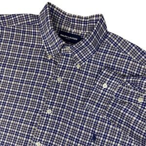Ralph Lauren Golf Tilden Shirt Men Button-Down Plaid Pony Size XL Classic Preppy